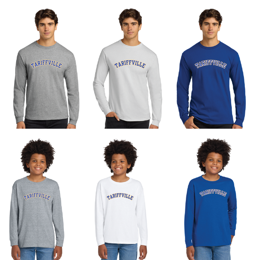Tariffville School: Longsleeve T-Shirt Tariffville Arched Logo Youth & Adult Sizes