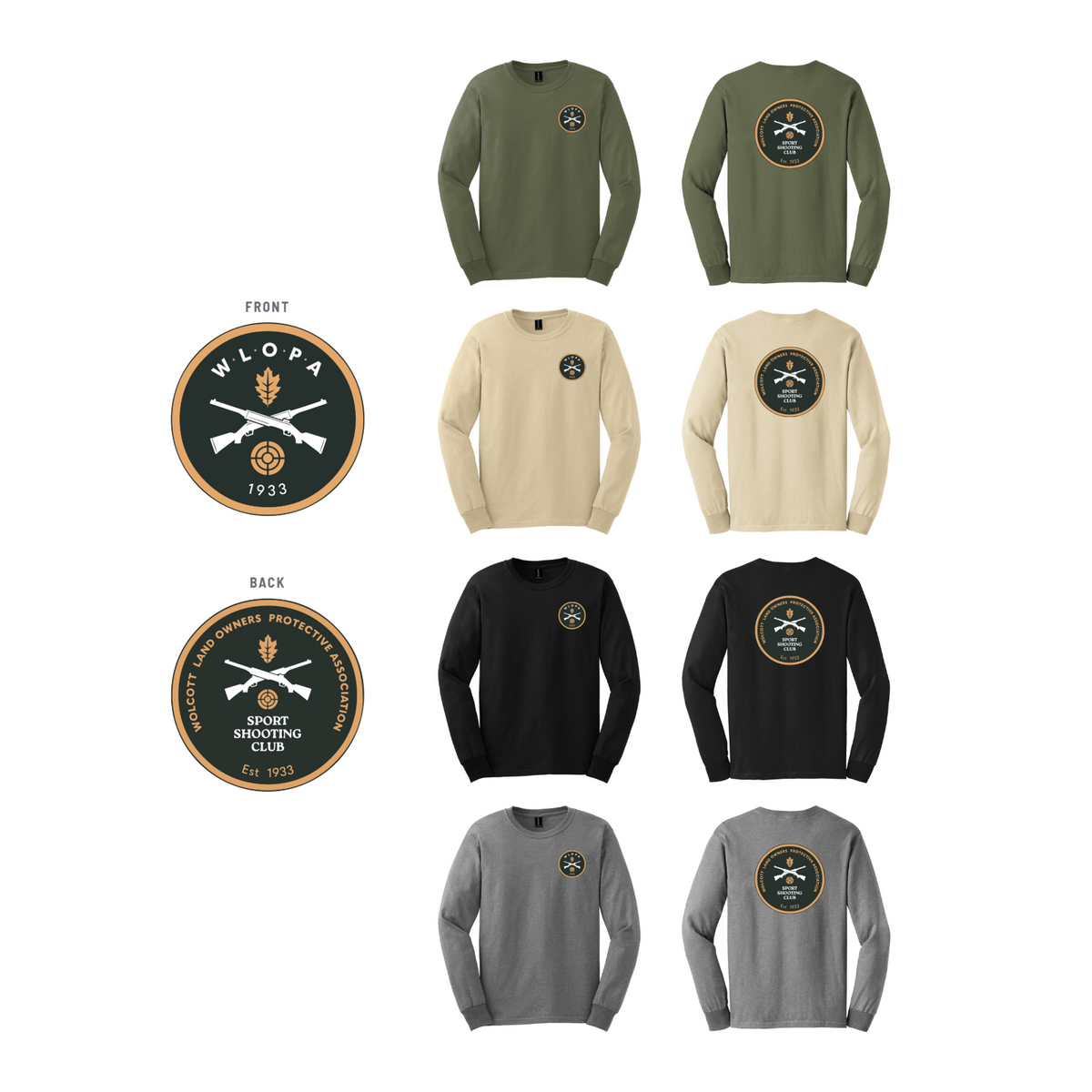 WLOPA Gun Club: G2400 Gildan Ultra Cotton 100% US Cotton Long Sleeve T-Shirt