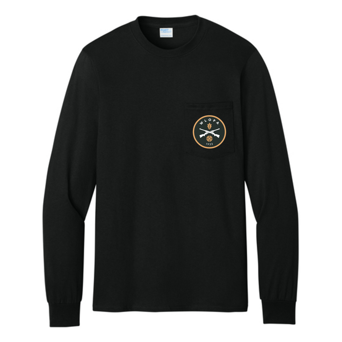 WLOPA Gun Club:  PC61LSP Port & Co® Long Sleeve Essential Pocket Tee.