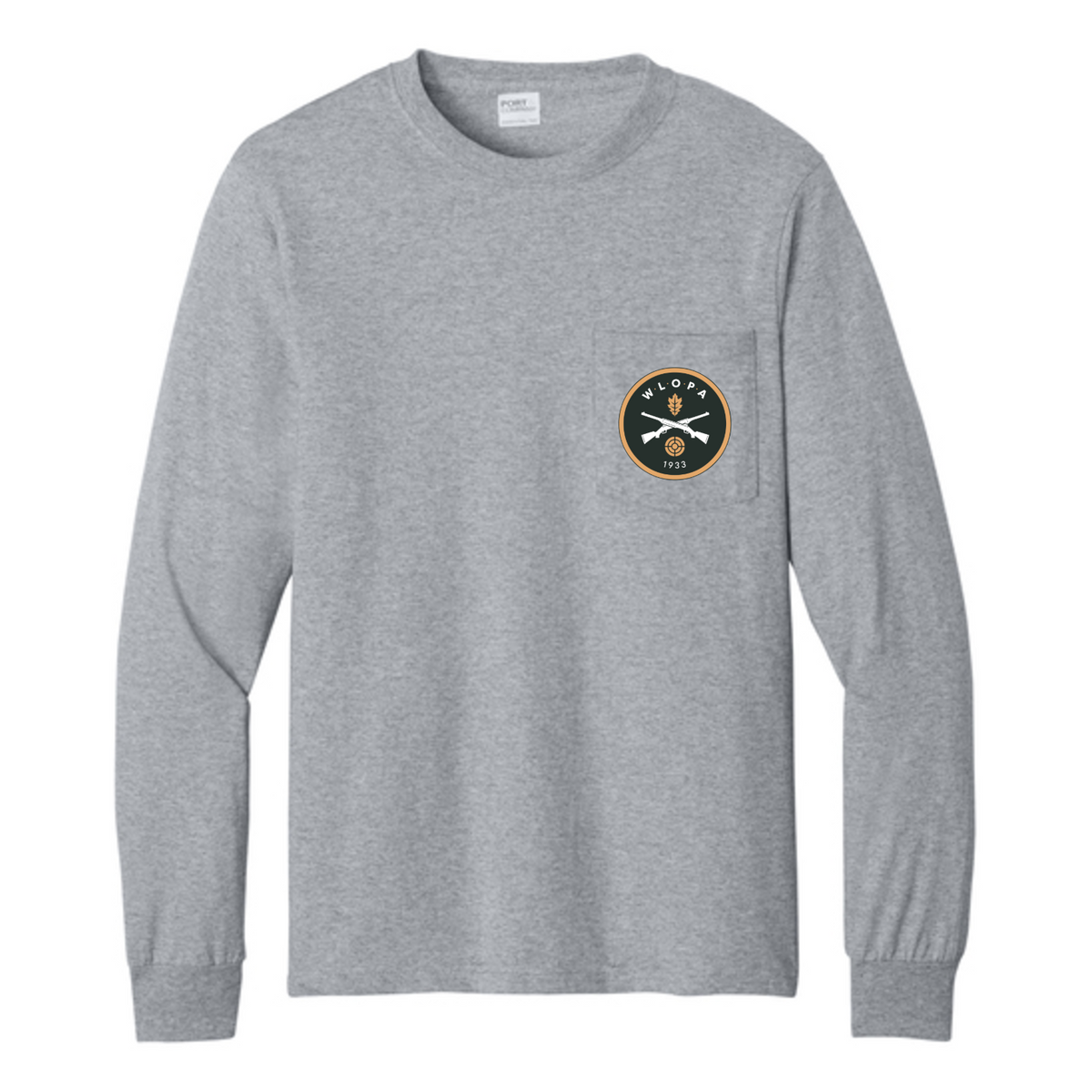 WLOPA Gun Club:  PC61LSP Port & Co® Long Sleeve Essential Pocket Tee.