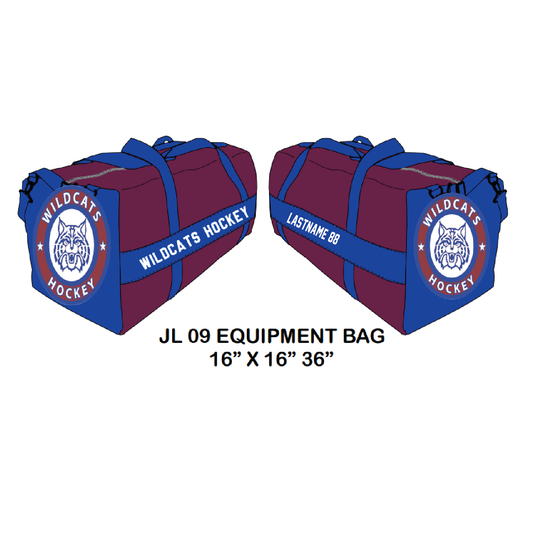 Wildcats Hockey: Custom Hockey Bag (Add Name & # at checkout)