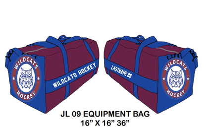 Wildcats Hockey: Custom Hockey Bag (Add Name & # at checkout)